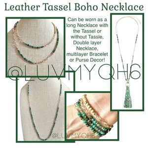 Leather Tassel Necklace Boho Multi Wear